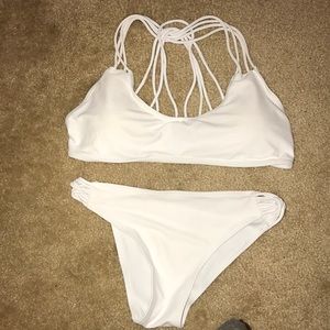 White Strappy Back Bikini Set